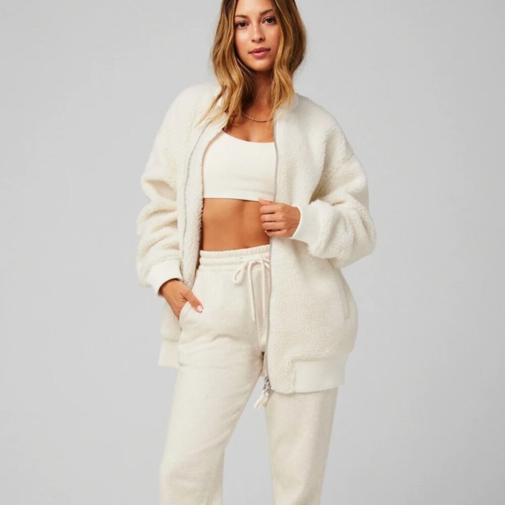 Teddy Oversized Bomber Jacket Size: S Nwot - image 1